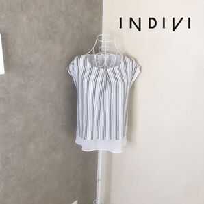 インディヴィ 1度着用 ブラウス シャツ 半袖 トップス