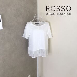 ロッソ 2度着用 ホワイト トップス 半袖 ブラウス 白