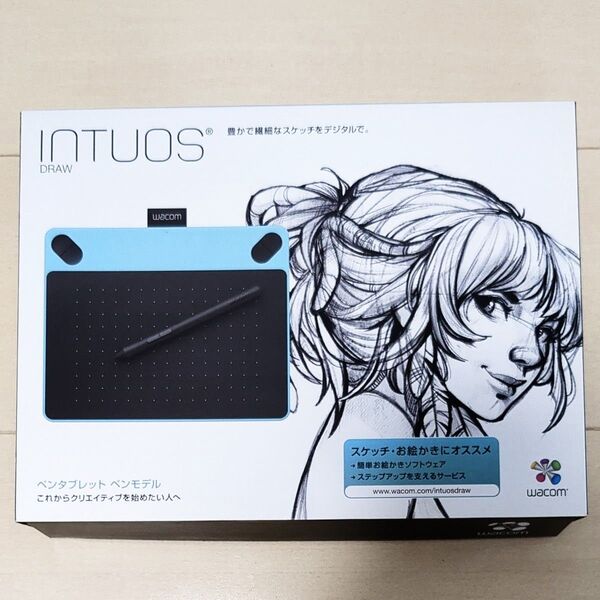2018年購入★Wacom intuos draw ペンタブレット ペンモデル スケッチ Sサイズ ミントブルー 未使用に近い