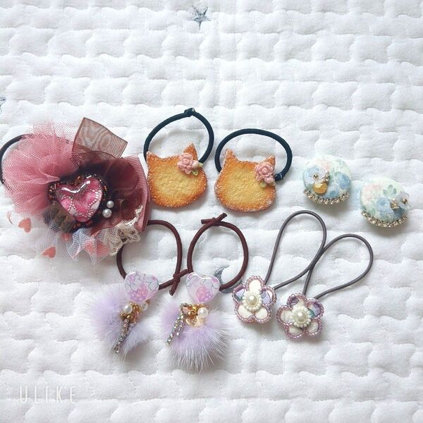 ハンドメイド ヘアゴム イヤリング まとめ売り