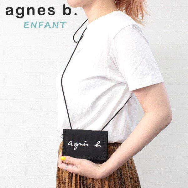 agnes b. アニエスベー ショルダーウォレット 財布 ブラック