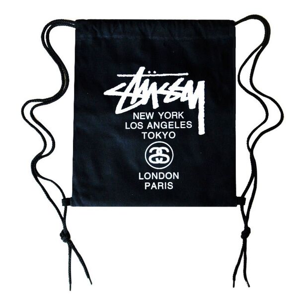 STUSSY ステューシー エコバッグ ナップザック ブラック