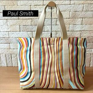 Paul Smith キャンバストートバッグ マルチストライプ ユニセックス