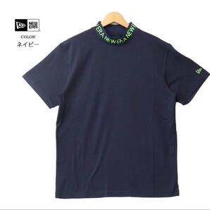 新品 半袖ミッドネックTシャツ NEW ERAGOLF/ニューエラ ゴルフ 半袖TEE モックネック ネイビー サイズXL