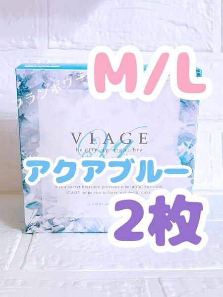 2枚 新品 ヴィアージュ ナイトブラ アクアブルー M/L