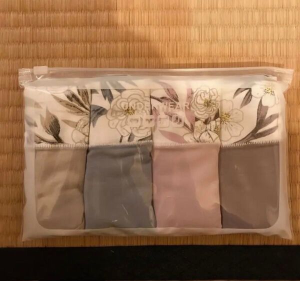 花柄ハイウェスト レディースショーツ高通気性と伸縮性 【L 4枚セット】