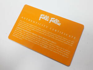  Folli Follie guarantee - card @841