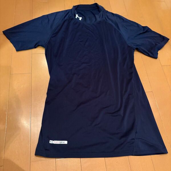 UNDER ARMOUR ヒートギアシャツ アンダーシャツ 野球 半袖 ネイビー ハイネック トレーニングウェア