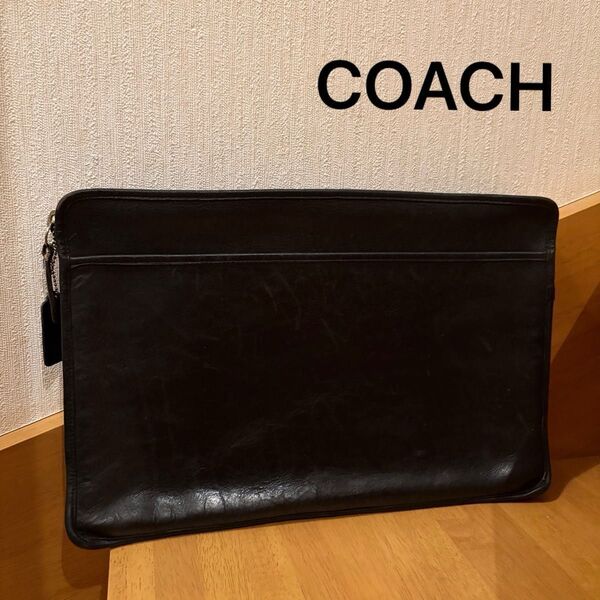 COACH コーチ オールドコーチ クラッチバッグ大 セカンドバッグ ビジネスバッグ PC収納 ブラック 黒 大型