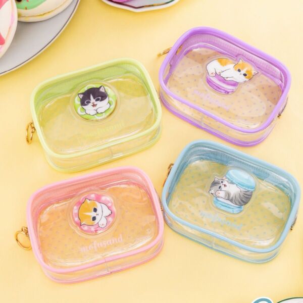 mofusand ぷっくりクリアミニポーチ 4個セット
