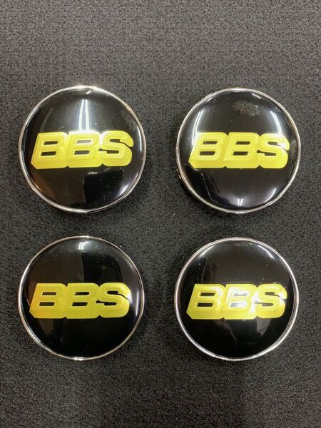 ◆高品質◆60mm BBS ロゴ ブラック ゴールド3Dロゴ センターキャップ リング付き◆★1台分4個1セット★