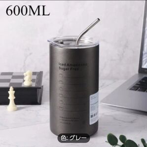 600ml タンブラー Iced Americano Sugar Free グレー 新品 未使用 大容量