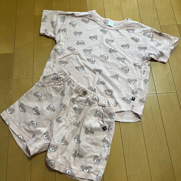 バースデイ futafuta フタくま パジャマ 120cm サーモンピンク くまちゃん Tシャツ ショートパンツ
