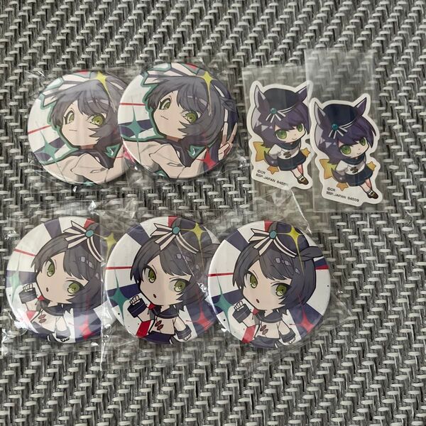 ade CR CrazyRaccoon 缶バッジ ステッカー あで