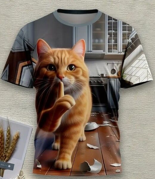 送料無料!Tシャツ【内緒にしてニャン猫w】欧米L(日本LLサイズ)シャツメンズレディース・おしゃれ・おもしろ