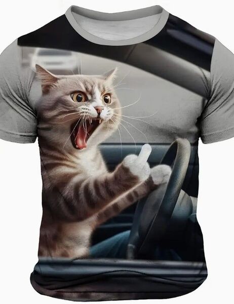 送料無料!Tシャツ【くたばれ!fuck you猫w】欧米L(日本LLサイズ)シャツメンズレディース・おしゃれ・おもしろ