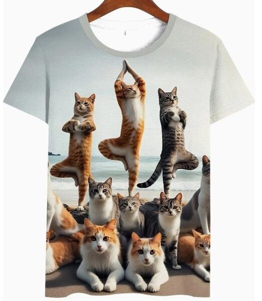 送料無料!Tシャツ【華麗な猫のダンスニャン】欧米L(日本LLサイズ)シャツメンズレディース・おしゃれ・おもしろ
