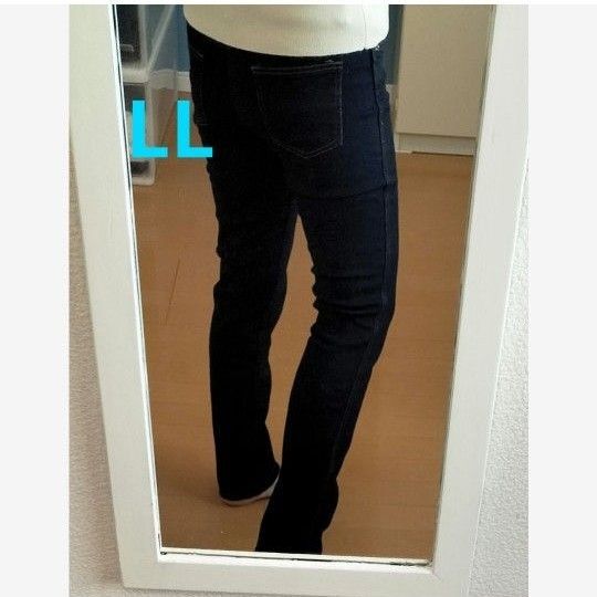 美品 ストレッチ スキニーデニム LL インディゴブルー デニムパンツ
