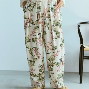Libra Cue★タグ付新品!ボタニカルプリントコクーンシルエットイージーパンツ
