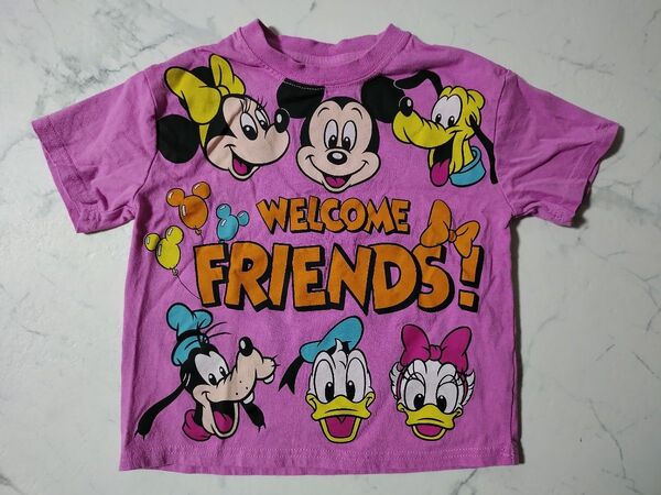 Littc リトシー しまむら ディズニーレトロ半袖Tシャツ 100cm ピンク