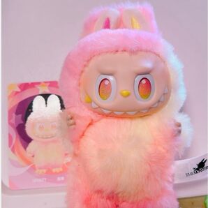 LABUBU ラブブピンクイエロー loyalty正規品 8センチキーホルダー&アクリル5枚付き