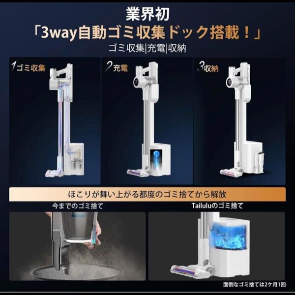 コードレス掃除機 軽量 LED液晶ディスプレイ サイクロン550W 2WAY