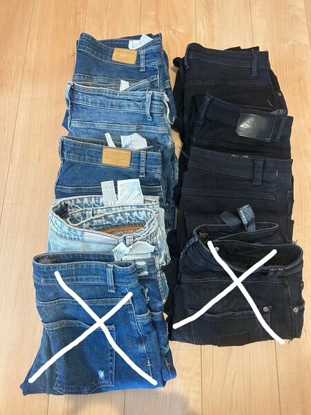 ZARA メンズ デニム 黒パンツ スキニー クラッシュ