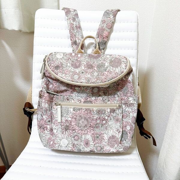 【 CHARLES JOURDAN 】 リバティ ピンク 花柄 リュック 美品