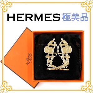 HERMES エルメス スカーフリング ブリッドドゥガラ レディース ゴールド スカーフ留め スカーフリング アクセサリー レア