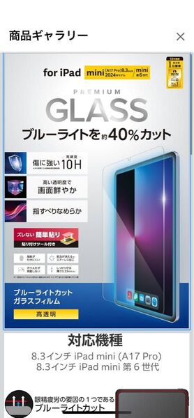 エレコム ipad A17 Pro mini7 mini6 ガラスフィルム