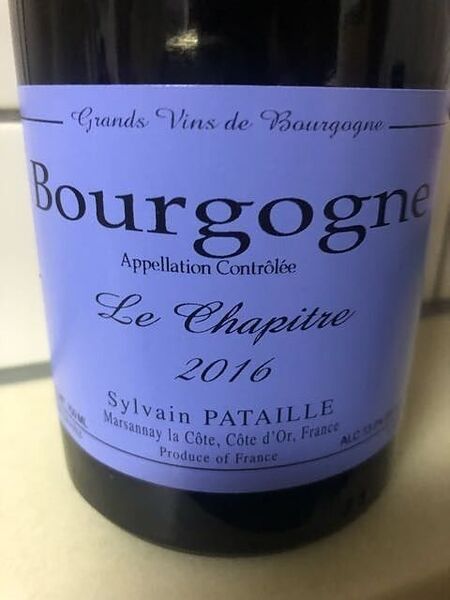 Sylvain Pataille BourgogneRouge LeChapitreシルヴァン・パタイユ ル・シャピートル2016