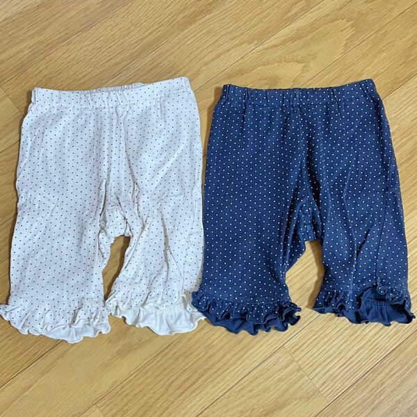 7分丈パンツ ズボン 夏用 フリルパンツ 80 女の子 ショートパンツ