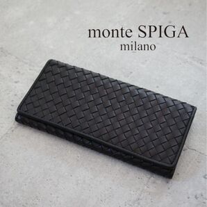 monte SPIGA-モンテスピガ◎ 牛革 本革 長財布 小銭入れ付き メンズ 財布 BR