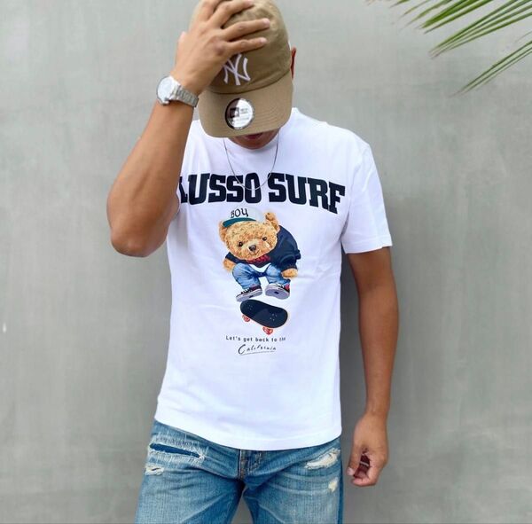 再入荷 LUSSO SURF スケボーベアーTシャツ ホワイト Mサイズ ロンハーマン 送料込み