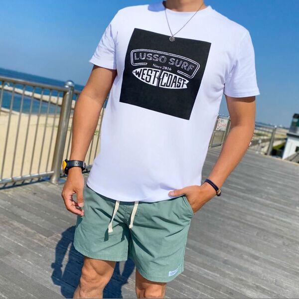 湘南で人気 LUSSO SURF スクエアプリントTシャツ Lサイズ ロンハーマン