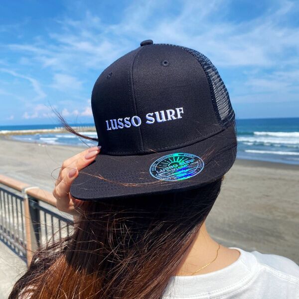 正規品 LUSSO SURF ロゴメッシュキャップ ブラック 帽子 正規品