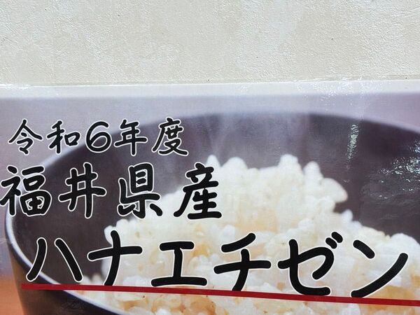 福井県産 ハナエチゼン10キロ(玄米) 5月下旬精米(約9、3キロ)
