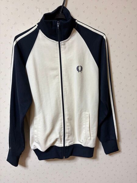 FRED PERRY ジャージ Sサイズ ホワイト/ネイビー トラックジャケット