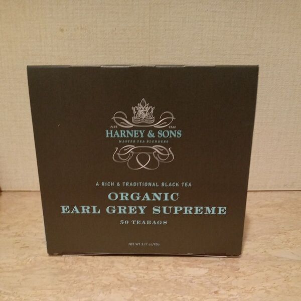 新品箱入りHARNEY & SONS ORGANIC EARL GREY SUPREME ティーバッグ 紅茶 50袋 アールグレイ