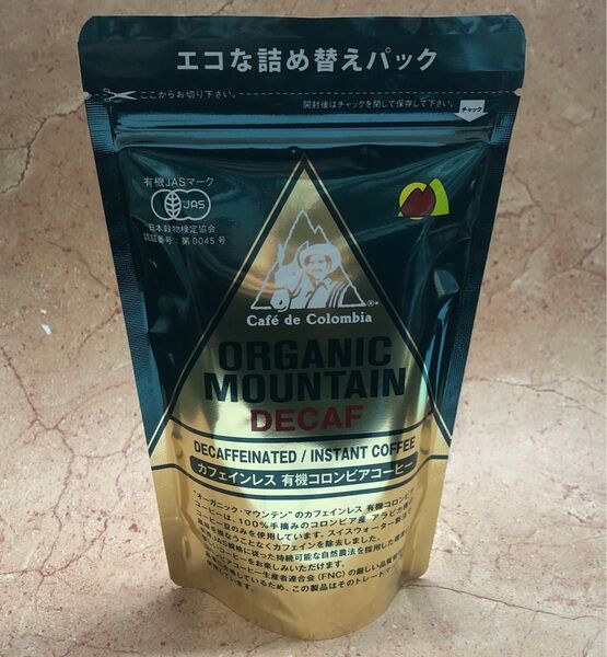オーガニックマウンテン カフェインレス有機インスタントコーヒー 80g