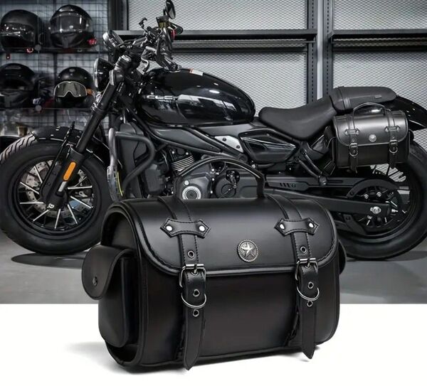 バイクサイドバッグ 防水PUレザー 片側1個 オートバイ バック シート ツール サドル