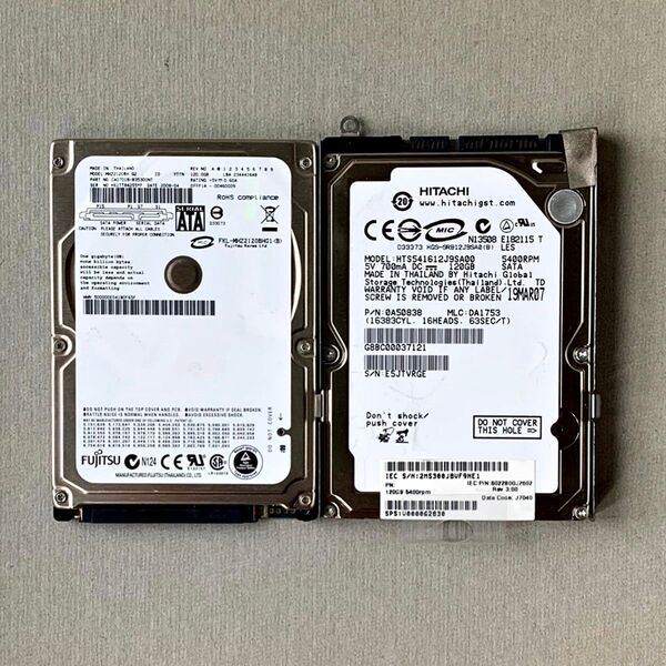 2.5″ HDD 120GB SATA 9.5mm/FUJITSU 富士通 HITACHI 日立 ハードディスク 2.5インチ