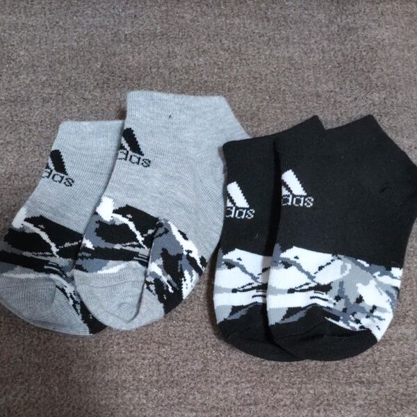 adidas キッズ スニーカー丈 ソックス 2点セット 15cm前後