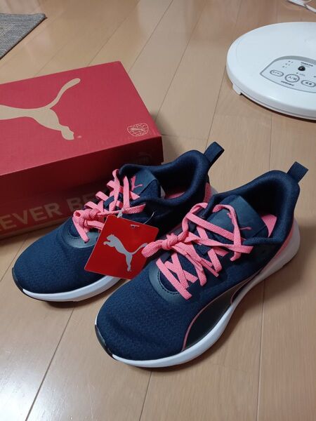 プーマ PUMA ネイビー/ピンク スニーカー 23.0cm 23cm シューズ スクール