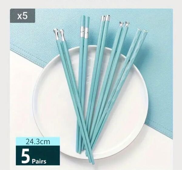 新品5セット★抗菌ティファニーブルーの可愛いお箸。おはしE (2)