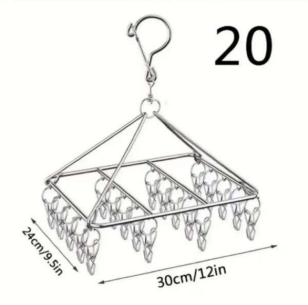 新品★ステンレスピンチハンガー★20ピンチ物干しE