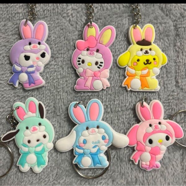 サンリオキーホルダー6個セット★クロミポチャッコキティシナモロールマイメロ