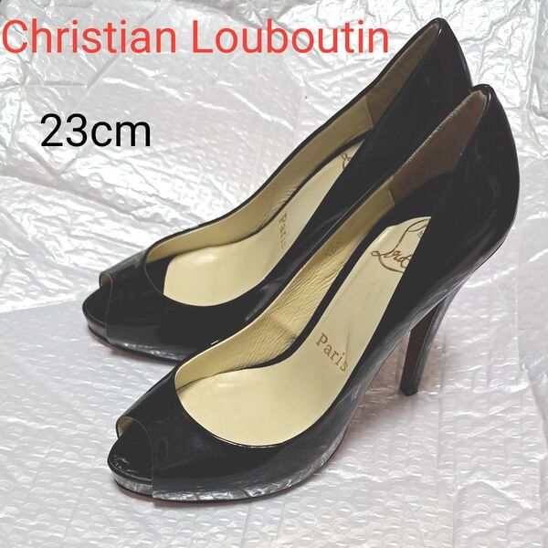 クリスチャンルブタン Christian Louboutin パンプス オープントゥ ブラック 36