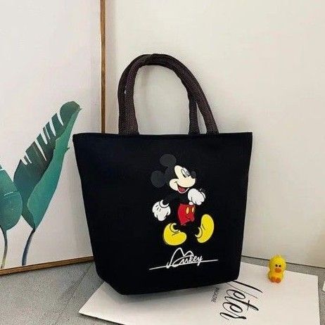 ミッキーマウス トートバッグ ブラック ミッキー ハンドバッグ