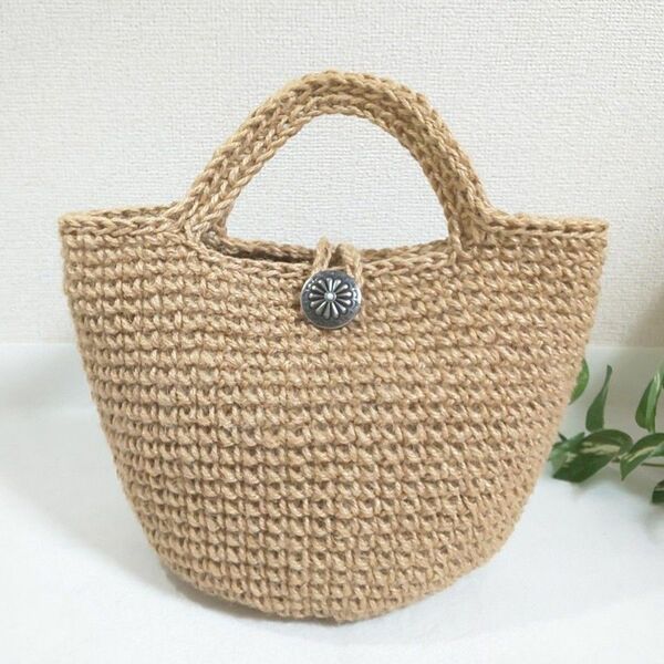 137 麻ひもバッグ ハンドメイド 麻紐バッグ